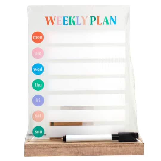 9" x 6.75" Weekly Dry Erase Planner with Marker